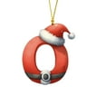 thumbnail image 1 of TanSiDing 4pcs Personalized Christmas Tree Alphabet Ornaments with Santa Hat Design, Shatterproof Acrylic Hanging Decor for Holiday Mantel, Wreath and Festive Home Decorations, 1 of 7