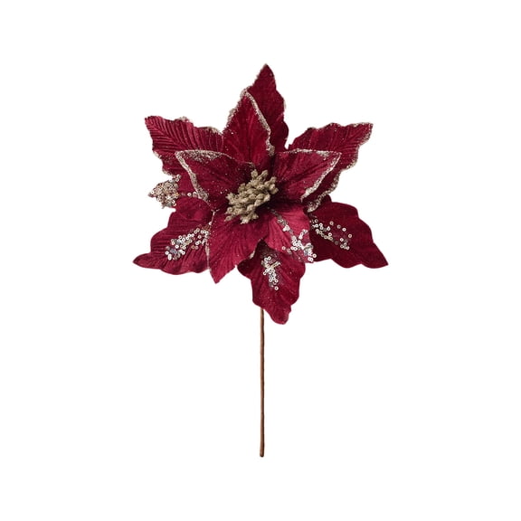 TanSiDing 4pcs Premium Christmas Poinsettia Arrangement Realistic Faux Floral Display for Holiday Table Centerpiece and Festive Home Decor