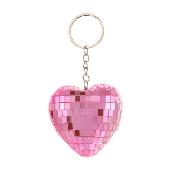 TanSiDing 4pcs Reflective Heart Mirror Ball Keychain Pendant Shiny Bag Charm Gift for Christmas Party Decoration