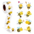 thumbnail image 1 of TanSiDing 500 Pcs Bee Decals Roll, Cute Animal Reward Stickers | Cute Bee Designs with Honey Motifs, Ideal for Classroom Incentives, Party Favors, Rewards, Scrapbooking, 1 of 8