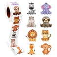 thumbnail image 1 of TanSiDing 500 Pcs Jungle Animal Stickers Roll, Reward Decals | 8 Cute Designs, Suitable for Rewards, Party Favor, Scrapbooking Decoration, Motivational Incentive Stickers, 1 of 9