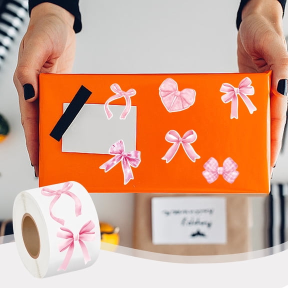 TanSiDing 500pcs Bow Knot Stickers for Gift Wrapping, Scrapbook Embellishment, Self Adhesive Sealing Tape Deco, Cute Heart Ribbon Stickers for Cards, Envelopes, Journaling Decor