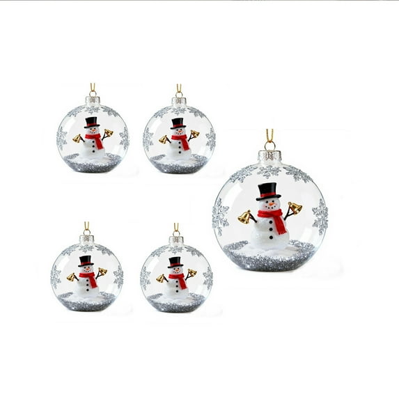 TanSiDing 5pcs Acrylic Christmas Tree Hanging Ornaments, Shatterproof Holiday Decorations for Indoor Outdoor Home Party Fireplace Car Rearview Mirror Festive Decor