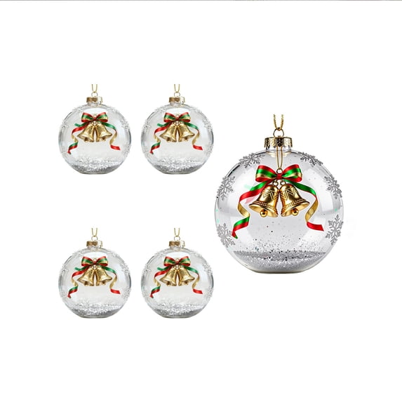TanSiDing 5pcs Acrylic Christmas Tree Hanging Ornaments, Shatterproof Holiday Decorations for Indoor Outdoor Home Party Fireplace Car Rearview Mirror Festive Decor