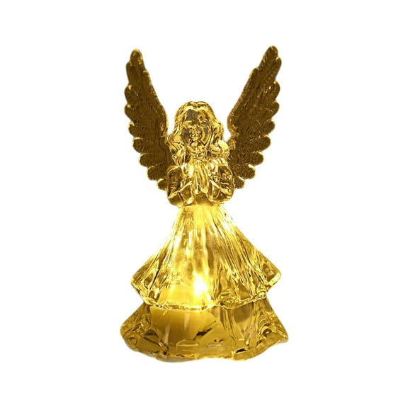 TanSiDing 5pcs Led Lighted Little Angel Figurine: Guardian Light Figurines with Sparkling LED Lights, Acrylic Angel Statue Prayer Bedside Angel Lighted Figurine Mini Decor