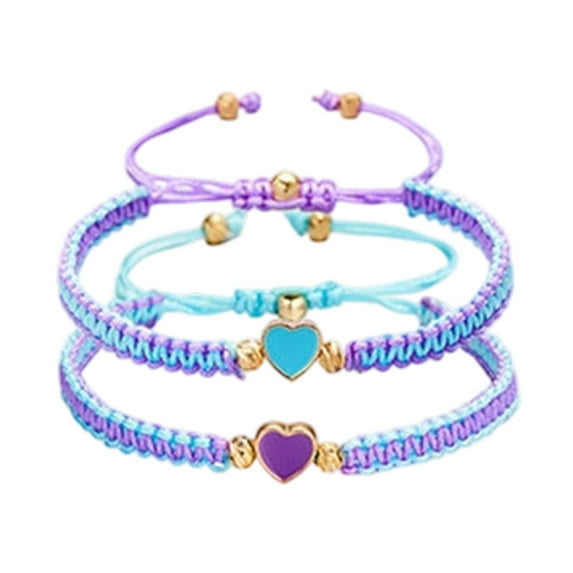 TanSiDing 6pcs Valentines Day Couple Bracelets Matching Set, Adjustable Heart Charm Friendship Bracelets for Couples, Gift for Her Him, Anniversary Love Jewelry