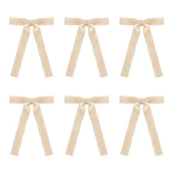 TanSiDing 6pcs Velvet Bows Christmas Tree Ornaments Vintage Velvet Ribbon Bows for Tree Garland Wreath Indoor Xmas Decorations A