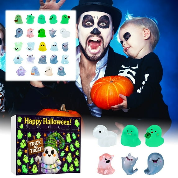 TanSiDing 7pcs Glow in the Dark Halloween Countdown Calendar - Luminous Resin Decor with Festive Holiday Charm for Home Party Decoration Multicolor