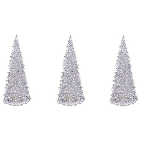 TanSiDing 9pcs Color Changing LED Acrylic Christmas Tree Night Light with 7 Auto Modes for Bedroom Decor & Romantic Ambiance 12.5cm