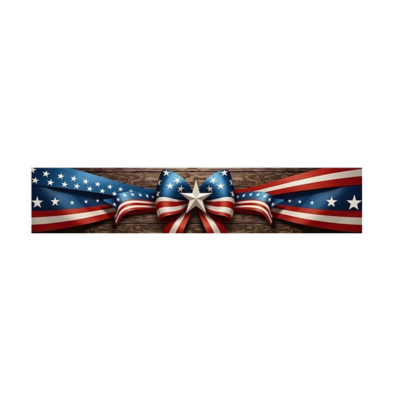 TanSiDing American Flag Table Runner Patriotic Placemat for 4th of July Decorations, Washable Polyester Dining Table Mat with Stars Stripes for Holiday Party Home Kitchen Decor 180*33cm