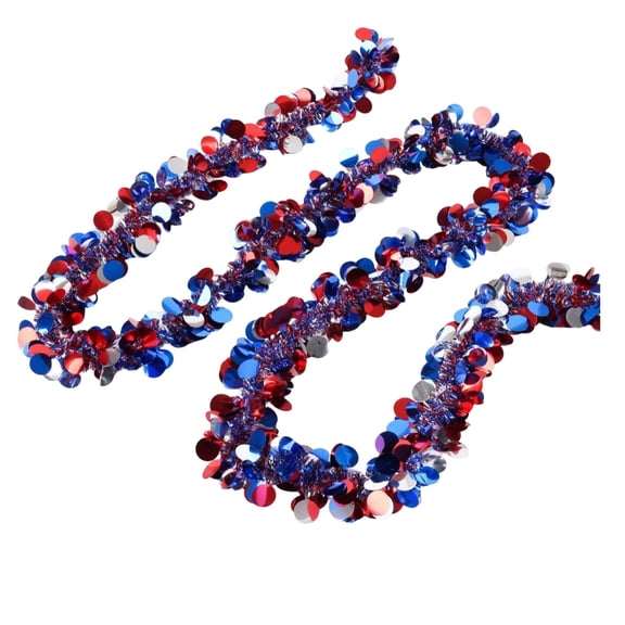 TanSiDing Americans Independence Day Patriotic Decorations, Red White Blue Star Ribbons, Plastic Bunting Streamers for Outdoor Indoor Party Decor, Fireworks Celebration Supplies