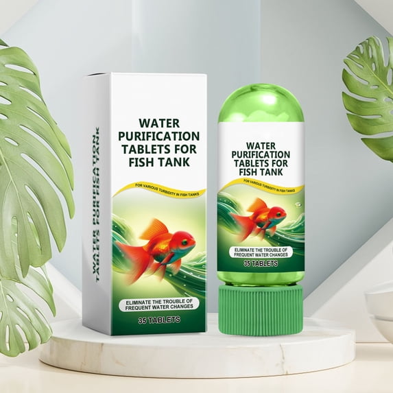 TanSiDing Aquarium Water Purifier Tablets, Powerful Water Purifying Tablets for Fish Tank, Water Quality Clarifier, Cleans Fish Waste, Keeps Water Clear, for Freshwater and Saltwater Tanks