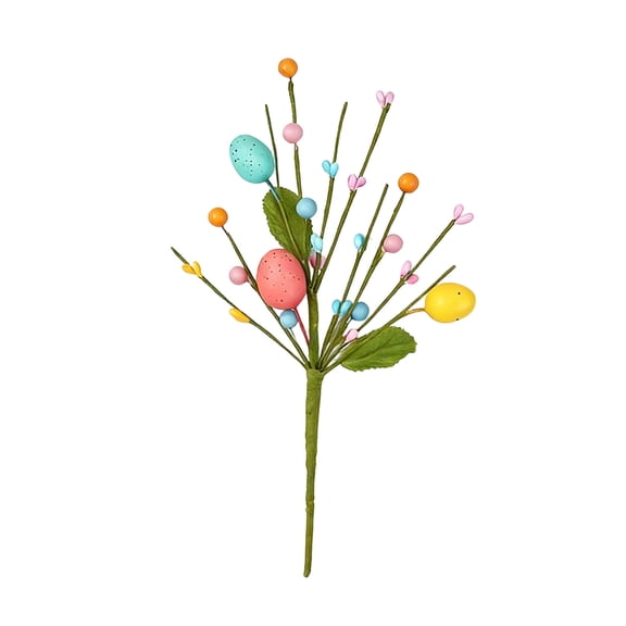 TanSiDing Artificial Easter Eggs Branch Decor, Realistic Berry & Eggs Easter Tree Centerpiece, 35 Inch Spring Home Table Decor for Holiday Party