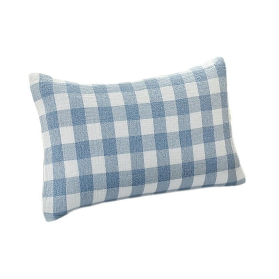 TanSiDing Checkered Pillowcase Cotton Woven Pillow Cover Breathable Soft Bedding Protector Classic Grid Pattern for Bedroom Decor Standard Size 52*78cm