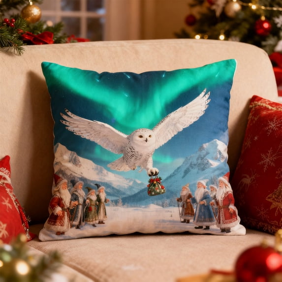 TanSiDing Christmas Pillow Covers Decorative Throw Pillowcases Soft Fabric Hidden Zipper Cozy Holiday Home Decor for Sofa Couch Living Room Bedroom 45*45cm