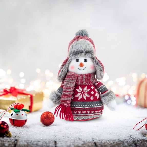 TanSiDing Christmas Snowman Decoration Festive Holiday Tabletop Ornament for Winter Window Display Cozy Decor Gift