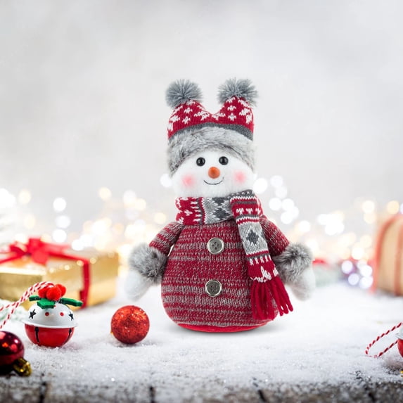 TanSiDing Christmas Snowman Decoration Festive Holiday Tabletop Ornament for Winter Window Display Cozy Decor Gift