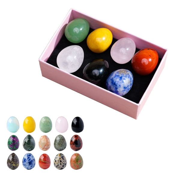 TanSiDing Crystal Easter Eggs Handmade Glass Eggs Decorative Home Decoration Ornament Collectible Figurine for Party Favor Craft Gift, 7pc