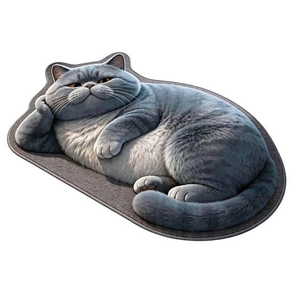 TanSiDing Cute Sleeping Cat Shaped Area Rug, Microfiber Absorbent Floor Mat for Bedroom Kitchen Living Room, Kitten Mat Floor Carpet Hallway Porch Entrance Doormat for Room