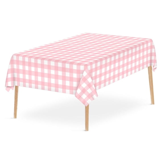 TanSiDing Disposable Plastic Tablecloth Waterproof Oilproof Checkered Design Picnic Party BBQ Outdoor Dining Decor Easy Clean Large Size 137*274cm