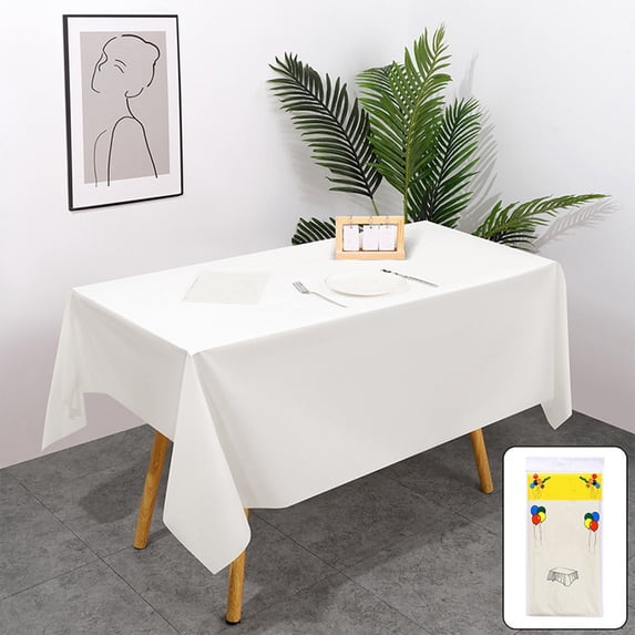 TanSiDing Disposable Tablecloth Waterproof Plastic Picnic Table Cover for Parties Events Dining Easy Clean Reusable Spill Proof Washable Table Protector 137*183cm