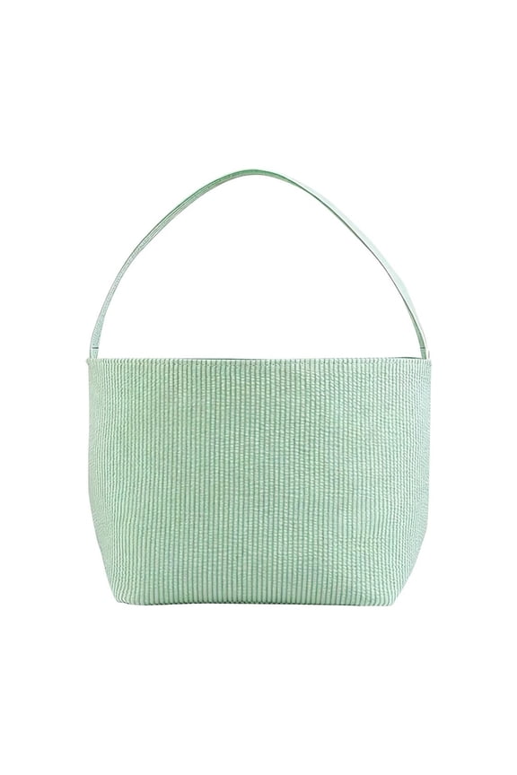Easter Basket Bag, Bunny Themed Canvas Tote with Handles, Reusable Holiday Gift Bag for Egg Hunts, Party Favors, Spring Decorations