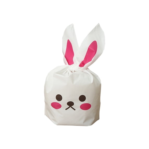 TanSiDing Easter Bunny Candy Bags, Reusable Plastic Gift Bags for Party Favors, Waterproof Treat Bags with Drawstring Closure for Holiday Celebrations, Birthday Goodie Bags, Snack Packaging