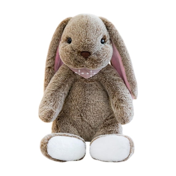 TanSiDing Easter Bunny Plush Stuffed Animal Toy, Flocked Soft Furry Doll with Ribbon, Cute Home Decor, Gift for Holiday Decoration