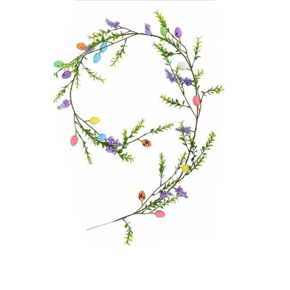 TanSiDing Easter Egg Garland Artificial Vines with Flowers, 6ft Spring Wall Hanging Decoration for Home, Wedding, Party, Indoor Outdoor Festive Decor