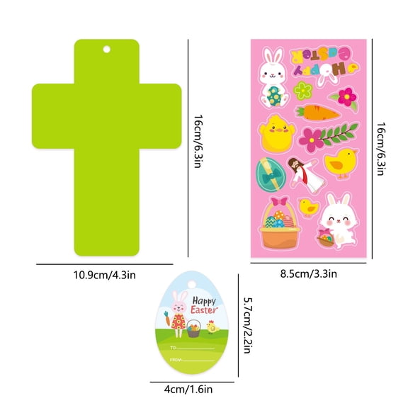 TanSiDing Easter Stickers Craft Kit, Plastic Resurrection Scene Decorations, Holiday Party Favors, Church Activity Supplies, Easter Egg Card Making Set, Spring Festival Gift