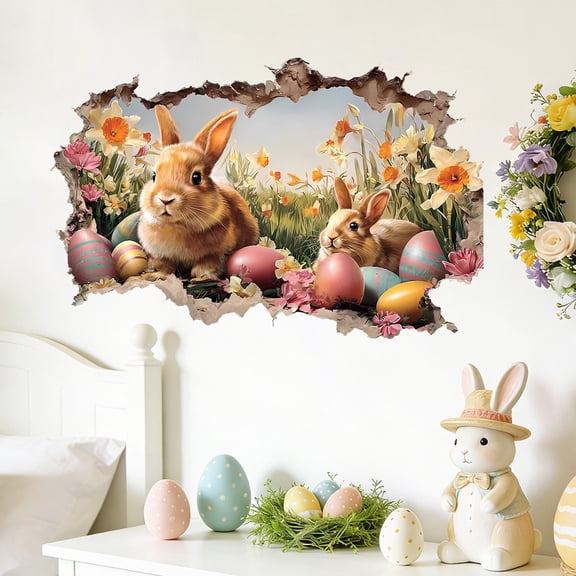 TanSiDing Easter Stickers for Windows and Walls, Decorative Holiday Vinyl Clings, Reusable Removable Decor, Spring Home Decor, Festive Atmosphere Enhancement