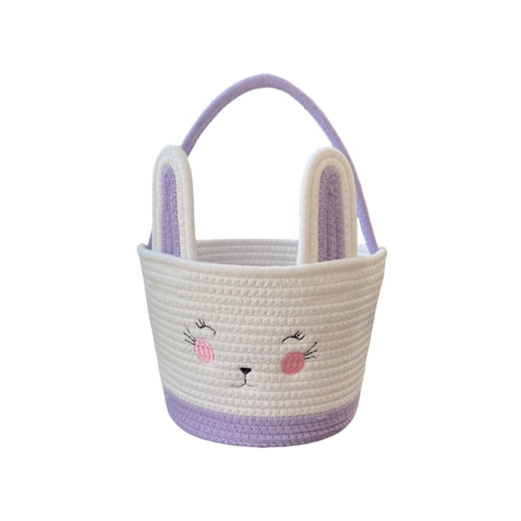 TanSiDing Easter Woven Storage Basket with Handle, Large Collapsible Toy Organizer Bin, Foldable Fabric Basket for Living Room Bedroom Home Decor and Organization