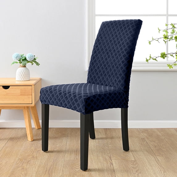 TanSiDing Elastic Jacquard Dining Chair Covers Set of 4, Plush High Back Stretch Chair Slipcovers, Universal Fit Washable Dirt Proof Covers for Kitchen Dining Room Furniture Protection and Decoration
