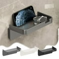 thumbnail image 1 of TanSiDing Floating Wall Shelves - Small Stick-on Wall Mounted Phone Shelf Holder Wipes Rack Smart Speaker Shelf for Bathroom,Kitchen,Toilet,Bedroom,Office, 1 of 7