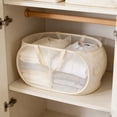 thumbnail image 1 of TanSiDing Foldable Laundry Basket with Compartments & Handles, Mesh Hamper for Dorm Home Travel, Portable Storage Organizer, Reinforced Grid Design, 1 of 6