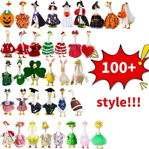 TanSiDing Goose Outfits, All Seasons Holiday Halloween, Thanksgiving, Christmas, St. Patrick's Day, Easter, 4th of July Goose Outfits for Patio Yard Garden Decor, Porch Goose Decorations