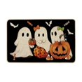 thumbnail image 1 of TanSiDing Halloween Mat, Soft Polyester Fleece Bathroom Floor Mat, Non-Slip Ghost Pattern Carpet, Decorative Entryway Rug for Spooky Home Decor 60*40cm, 1 of 6