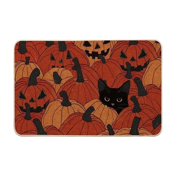 TanSiDing Halloween Mat, Soft Polyester Fleece Bathroom Floor Mat, Non-Slip Ghost Pattern Carpet, Decorative Entryway Rug for Spooky Home Decor 60*40cm