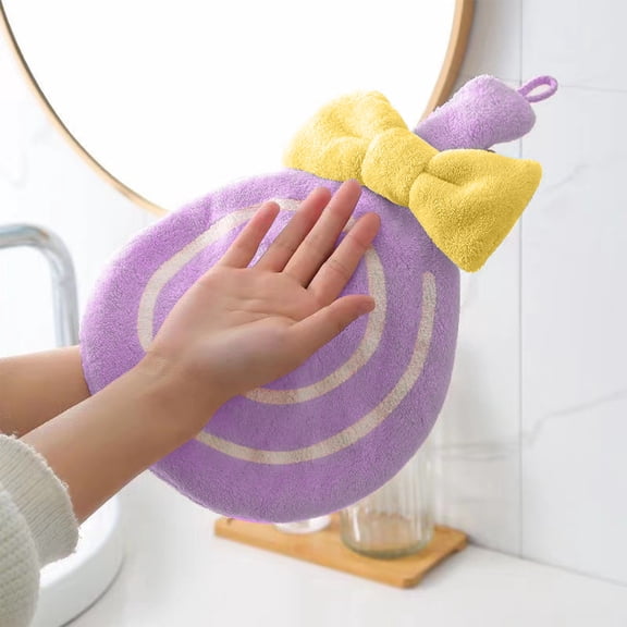 TanSiDing Hand Towels For Bathroom, Turkish Hand Towel Set, Super Soft Highly Absorbent Hand Towels, Fast Drying Washcloths, Cute Lollipop Shape with Lanyard for Kitchen Bathroom Home