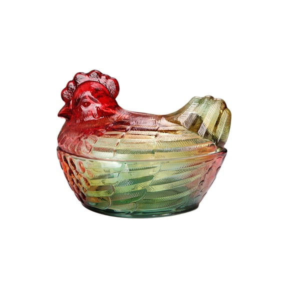 TanSiDing Handcrafted Glass Candy Jar with Lid, Large Rooster Decorative Storage Container for Kitchen Pantry, Airtight Cookie Snack Canister, Farmhouse Home Decor Centerpiece