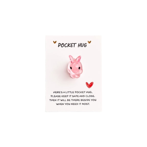 TanSiDing Inspirational Pocket Cards with Affectionate Messages, Encouragement Bunny Greeting Card Gift, Desktop Decorative Blessings Card for Friends, Family, Appreciation and Holiday Gifts