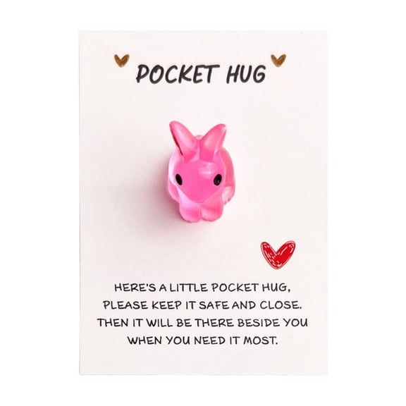 TanSiDing Inspirational Pocket Cards with Affectionate Messages, Encouragement Bunny Greeting Card Gift, Desktop Decorative Blessings Card for Friends, Family, Appreciation and Holiday Gifts