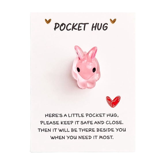 TanSiDing Inspirational Pocket Cards with Affectionate Messages, Encouragement Bunny Greeting Card Gift, Desktop Decorative Blessings Card for Friends, Family, Appreciation and Holiday Gifts