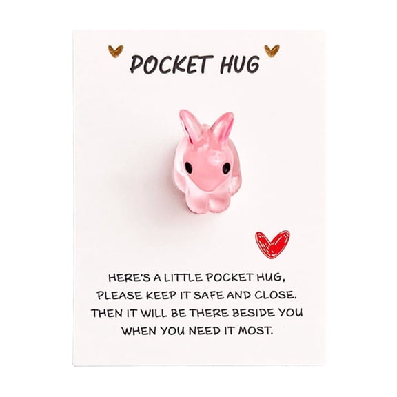 TanSiDing Inspirational Pocket Cards with Affectionate Messages, Encouragement Bunny Greeting Card Gift, Desktop Decorative Blessings Card for Friends, Family, Appreciation and Holiday Gifts