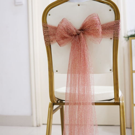 TanSiDing Lace Chair Back Cover Floral Wedding Decor with Bow - Stretch Spandex Chair Sash for Banquet Party Home Decoration Chair Ribbon Streamers