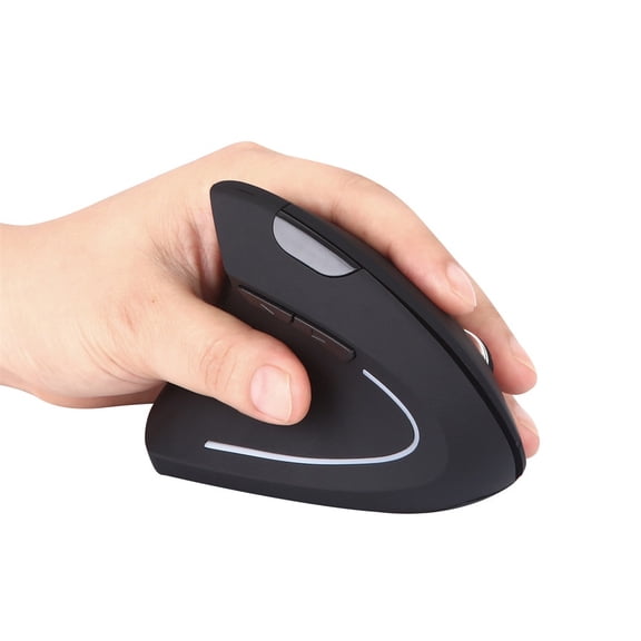 TanSiDing Left Handed Wireless Vertical Mouse, Ergonomic 6 Button Optical Gaming Mouse with 1600 DPI, USB Receiver for PC Laptop Computer, Thumb Buttons for Office Work and Internet Browsing