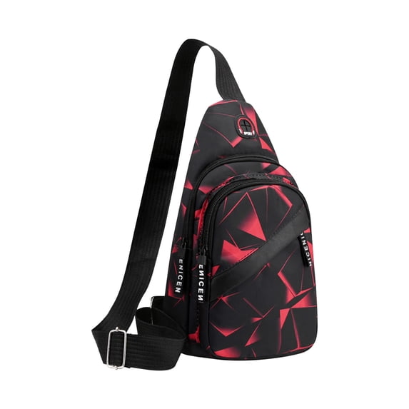 TanSiDing Men's Chest Bag Nylon Messenger Bag with Multiple Pockets, Water-Resistant Crossbody Sling Pack for Outdoor Travel Hiking Cycling Sports