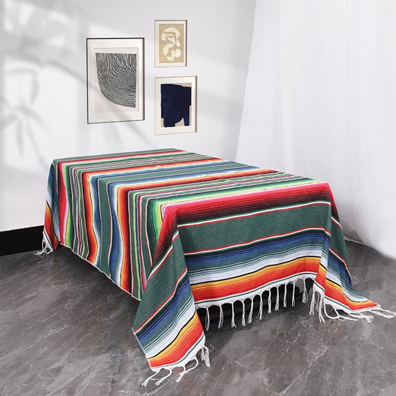 TanSiDing Multifunctional Woven Blanket Cotton Table Runner Tablecloth Picnic Mat Camping Outdoor Home Decor Conditioning Throw Soft Lightweight L