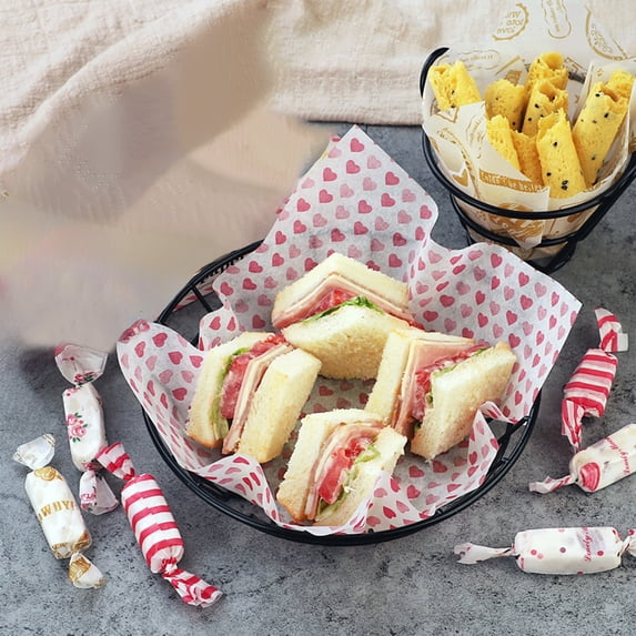 TanSiDing Oil Resistant Parchment Paper Sheets Food Wrapping Paper for Baking Pastries Sandwiches Burgers Greaseproof Non-Stick Kitchen Disposable Liners