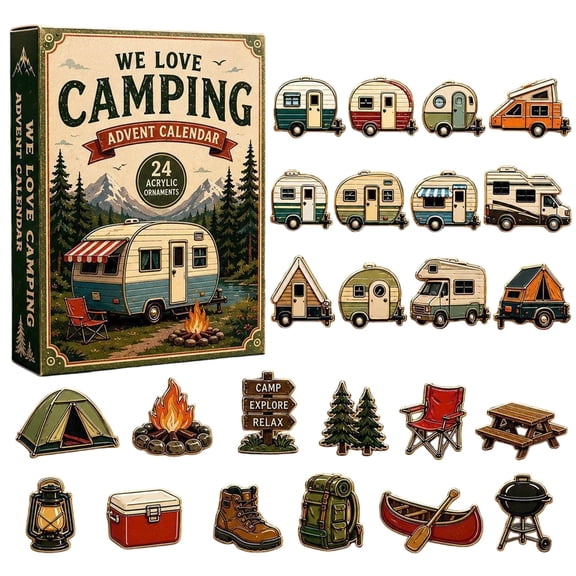 TanSiDing Outdoor Advent Calendar 24 Days Christmas Countdown Mystery Box Portable Camping Hiking Gear Accessories Holiday Gift for Outdoor Enthusiasts